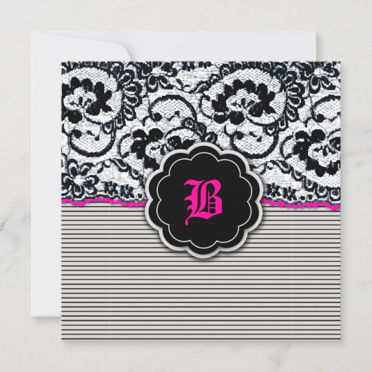 311-Alluring Lace - Hot Pink Invitation | Zazzle.com