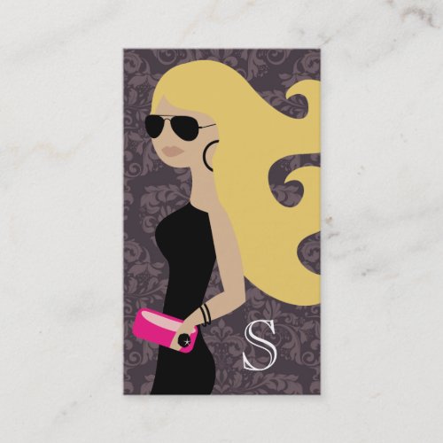 311 Aviator Fashionista Blonde Fuller Damask Business Cards