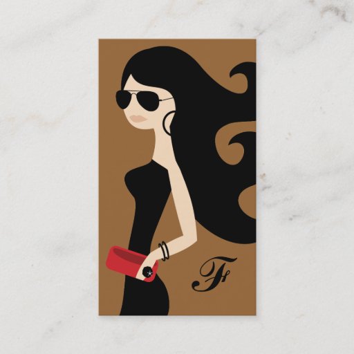 Customizable 311 Aviator Fashionista Brunette Bronze Business Card