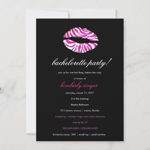 311-Bachelorette / Lingerie Party Invite