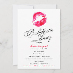 311-Bachelorette Party - Candy Red Kisses Invitation
