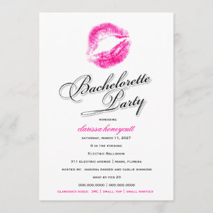 311-Bachelorette Party - Pink Kisses Invitation