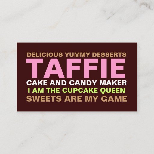 Customizable 311 Baker / Desserts Business Card Templates