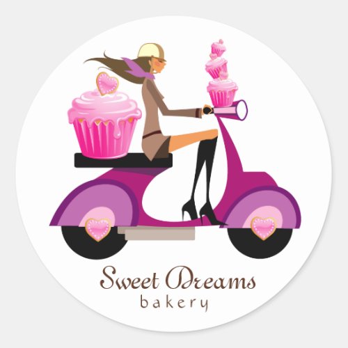 311 Bakery Stickers Pink Cupcake Scooter Girl