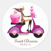 Made With Love Pink Cupcake Stickers