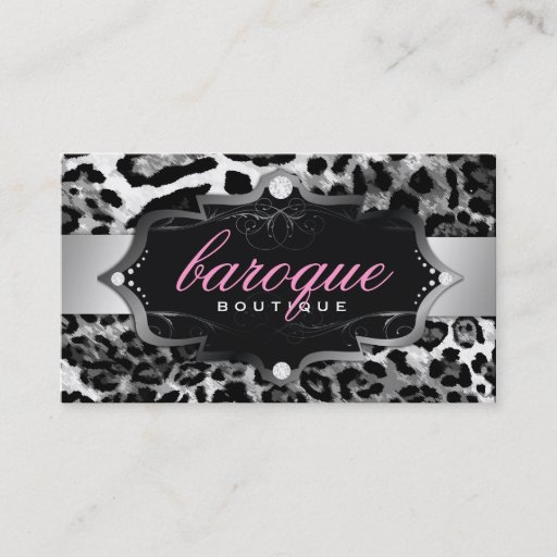Customizable 311 Baroque Boutique Leopard Business Card Templates