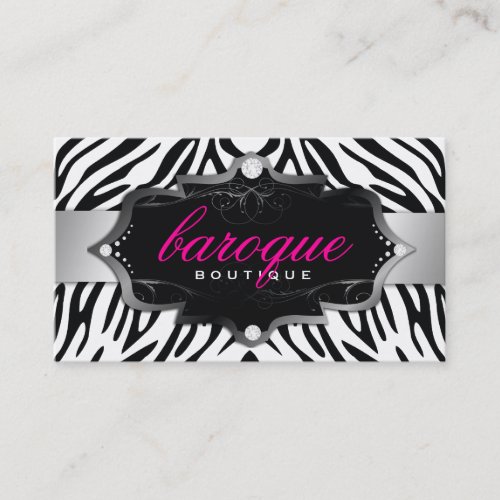 311 Baroque Boutique Zebra Business Card