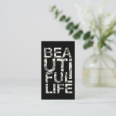 311 Beautiful Life Hibiscus Typography Business Card (Standing Front)