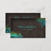 311 Beauty Salon Floral business card Blue Green (Front/Back)