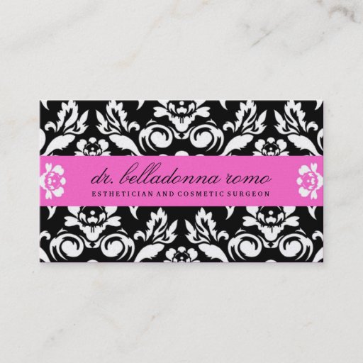 Customizable 311 Belladonna Damask Golden Pink Business Cards