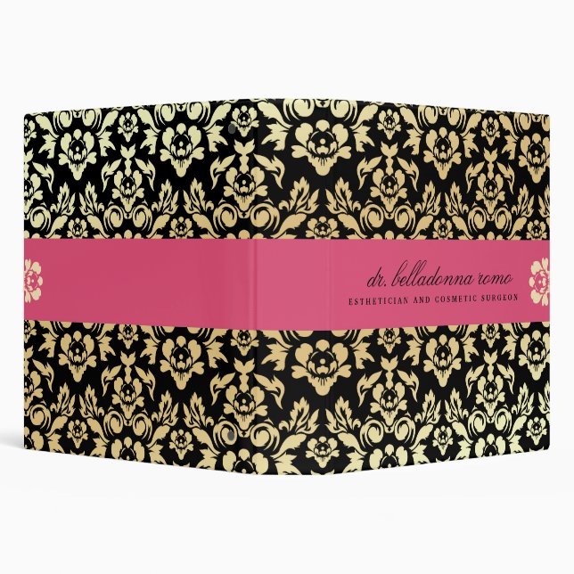 311 Belladonna Damask Pink 3 Ring Binder (Background)