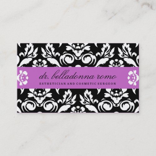311 Belladonna Damask Purple Business Card Templates