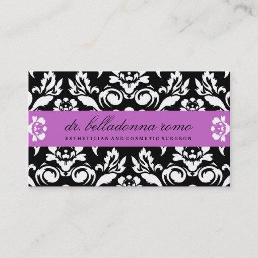 Customizable 311 Belladonna Damask Purple Business Card Templates