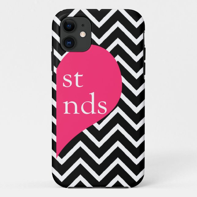 311 Best Friends Heart Chevron Right Side Case-Mate iPhone Case (Back)