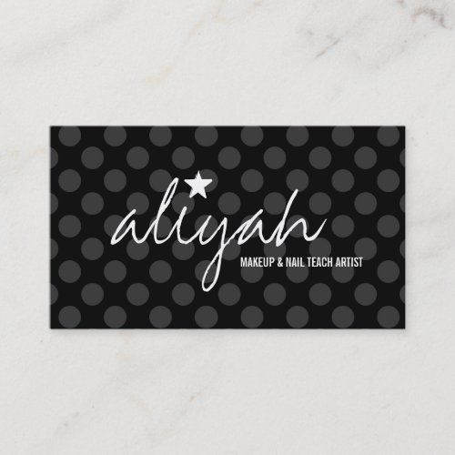 311 Black Star Polka Dots Appointment Card