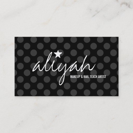 Customizable 311 Black Star Polka Dots Appointment Card Business Card Template