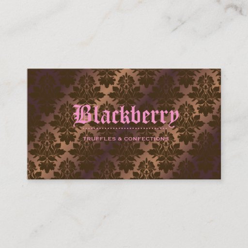 Customizable 311- Blackberry "Pure" Chocolate Truffle Damask Business Card
