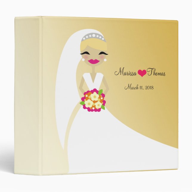 311-Blonde Bride Golden 3 Ring Binder (Front/Spine)