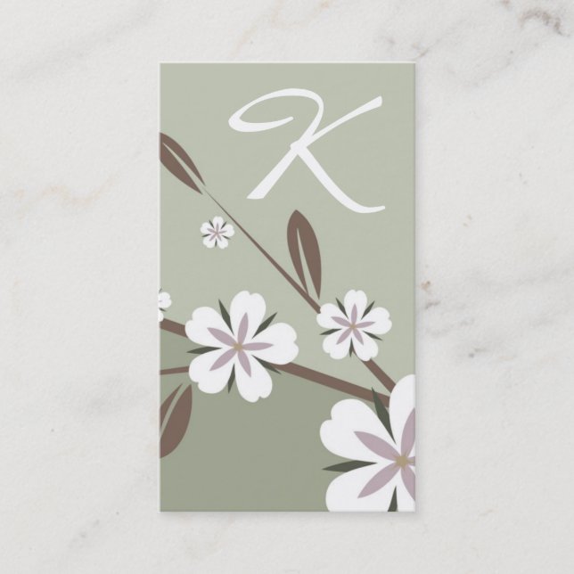 311-Blossom Beauty | Subtle Green Business Card (Front)
