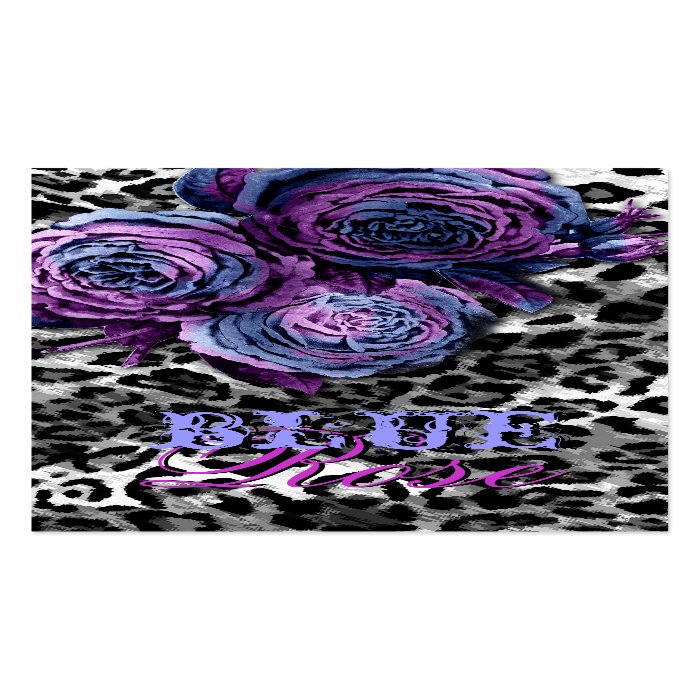 311 Blue Flame  Rose Zebra Business Card Template