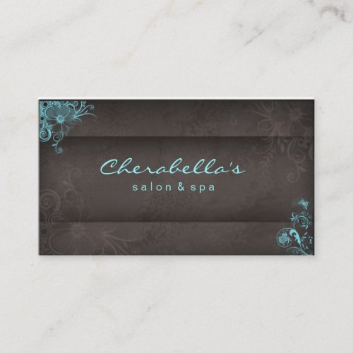 Blue Taupe Salon Spa Floral business card