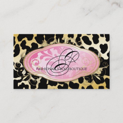 311 Bodacious Boutique Golden Leopard Spots Business Cards