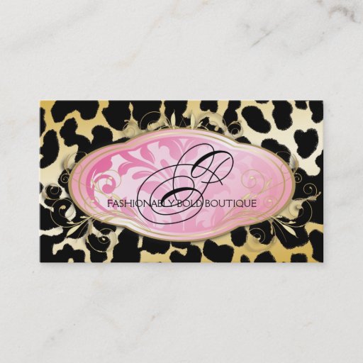 Customizable 311 Bodacious Boutique Golden Leopard Spots Business Cards