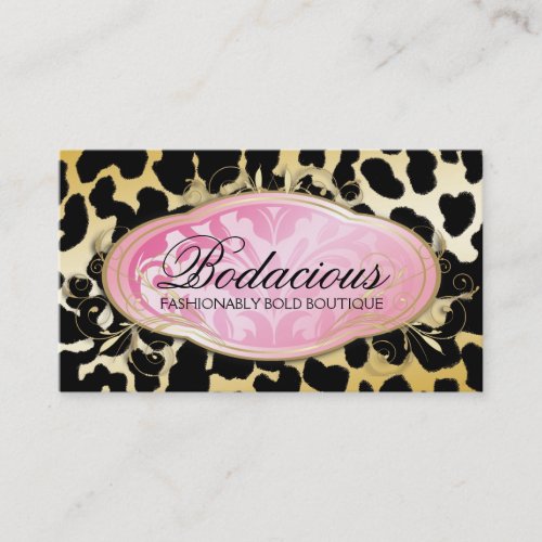 311 Bodacious Boutique Golden Leopard Spots Business Cards