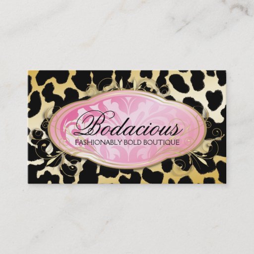 Customizable 311 Bodacious Boutique Golden Leopard Spots Business Cards