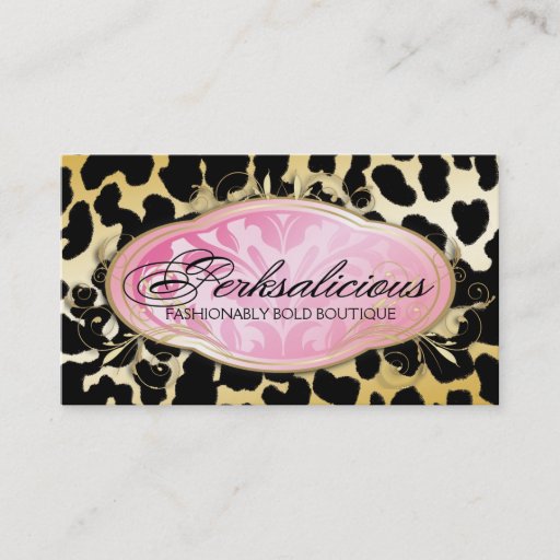 Customizable 311 Bodacious Boutique Golden Leopard Spots Business Card Templates