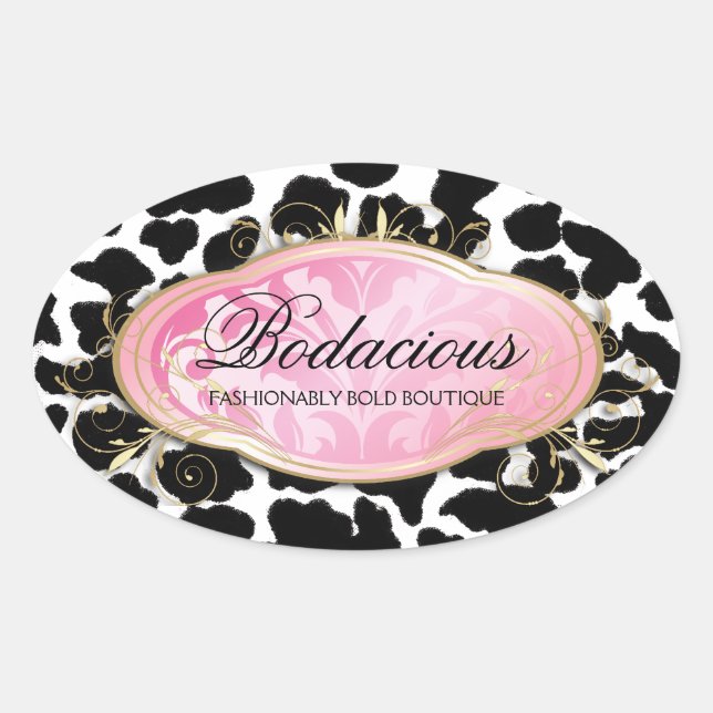 311 Bodacious Boutique leopard Spots Oval Sticker (Front)