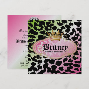 311 Bodacious Leopard Damask Invitation Lollipop