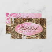 311 Bodacious Pink Rustic Leopard Business Card (Front/Back)