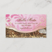 311 Bodacious Pink Rustic Leopard Business Card (Back)