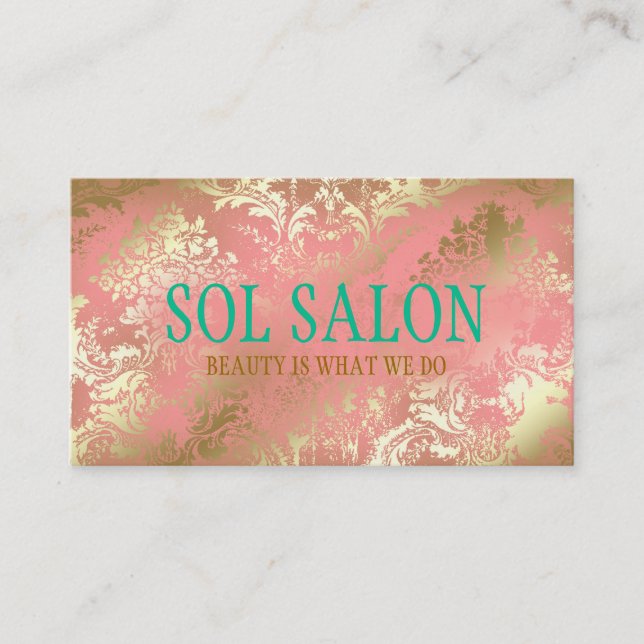 311 Boho Sol Peach Spa, Salon or Boutique Business Card (Front)