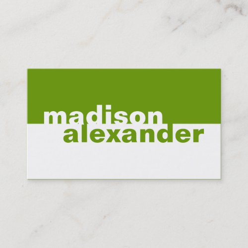 311-Boldly Simplistic | Green Business Card