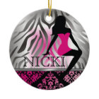 311-Bombshell Silhouette Square Pink Fade ornament