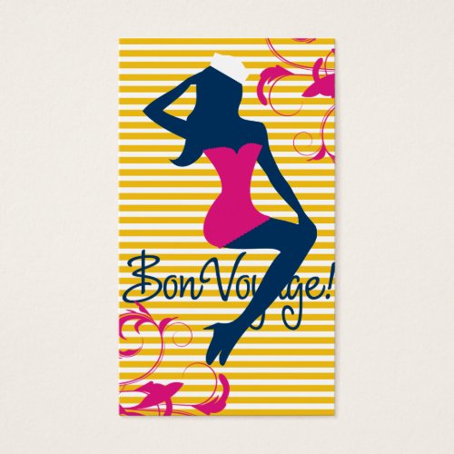 311 Bombshell Silhouette Yellow Stripes Business Card