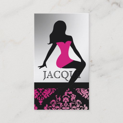 Customizable 311-Bombshell Silhouette Zebra - Luxuriously Pink Business Card Templates