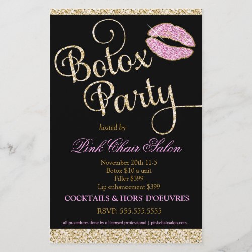 311 Botox Party Sparkle Lips Flyer
