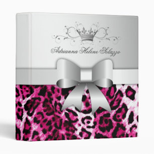 311-Bow-licious Hot Pink Leopard Binder