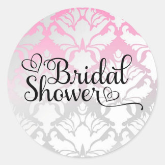 Damask Bridal Shower Stickers | Zazzle