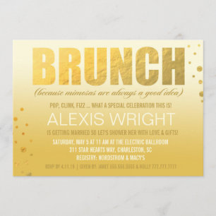311 Brunch Because Mimosa Orange Ombre Invitation
