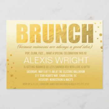 311 Brunch Because Mimosa Orange Ombre Invitation by Jill311 at Zazzle