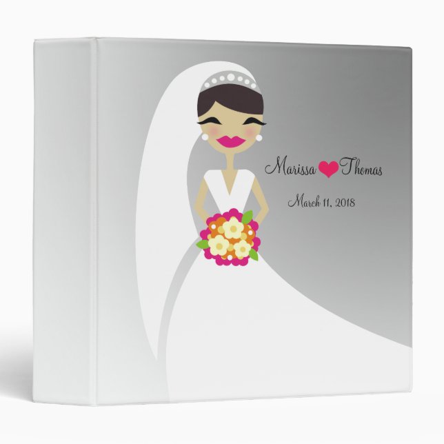 311-Brunette Bride - Silver Background Binder (Front/Spine)