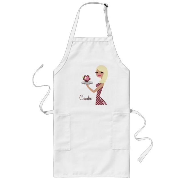311-Candie Cupcake Cutie | Wavy Blonde Long Apron (Front)
