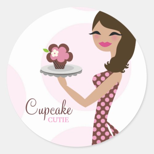 311_Candie the Cupcake Cutie Brunette Sticker