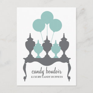 311 Candy Boudoir Rococo Robin Egg Blue & Gray Pos Postcard