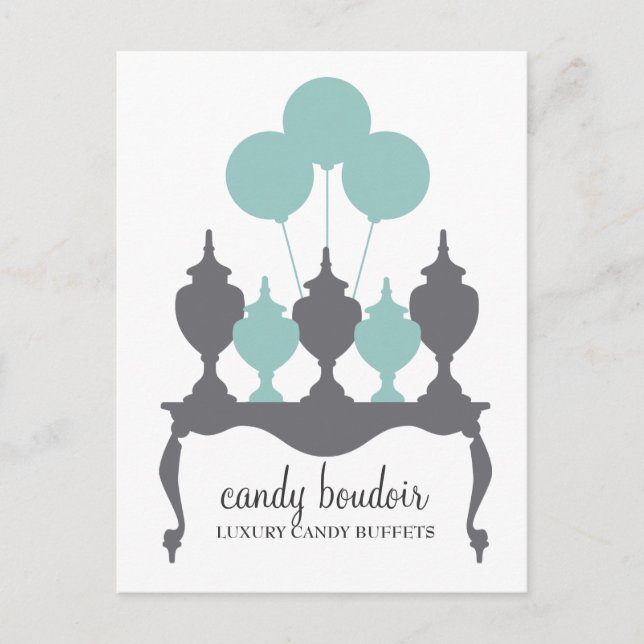 311 Candy Boudoir Rococo Robin Egg Blue & Gray Pos Postcard (Front)