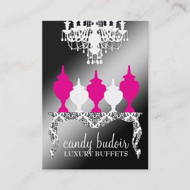 311 Candy Budoir Rococo Black Shimmer Business Card (Front)